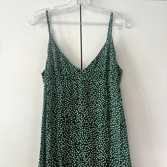 Reformation Alexandra Floral Print Crepe Midi Green Dress Size 2 Viscose - Picture 4 of 7